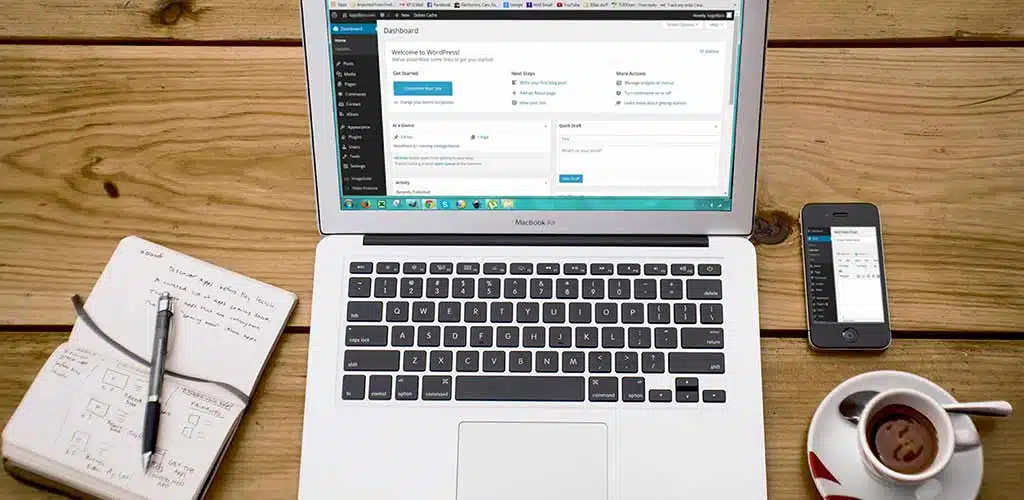 Laptop with WordPress