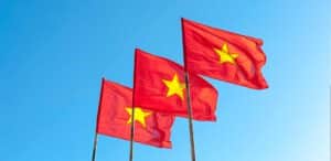 Three Vietnamese national flags