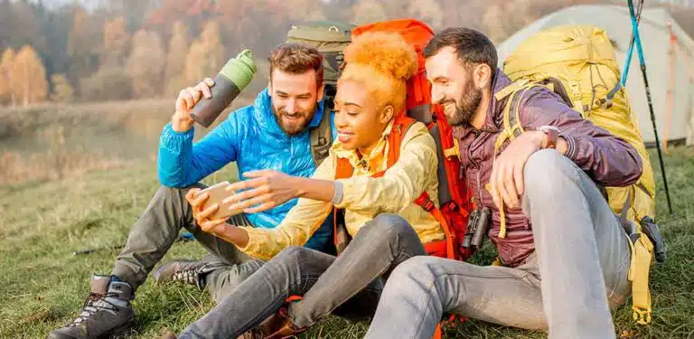 Three Hikers with backpacks